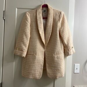 ANNE KLEIN Womens Medium Honey Comb Multi Open Front 3/4 Sleeve Blazer